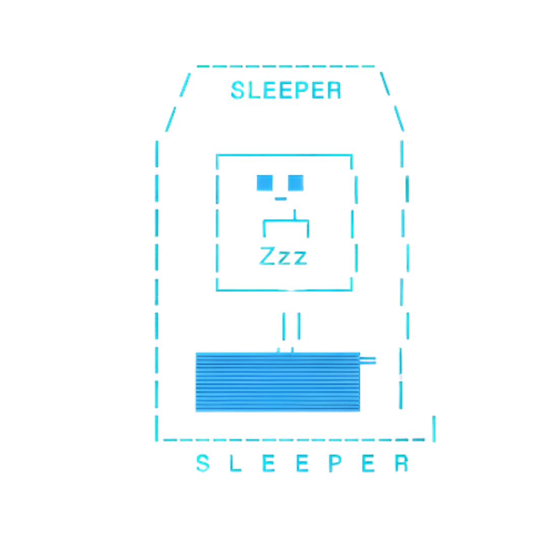 Sleeper — a capsule containing a sleeping robot